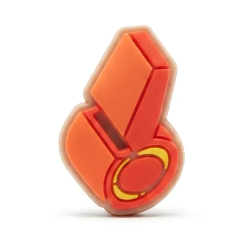 Jibbitz sifflet d'arbitre orange et rouge en PVC souple
