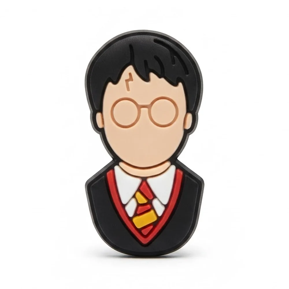 Jibbitz buste Harry Potter à lunettes rondes et cravate Gryffondor, charm Crocs
