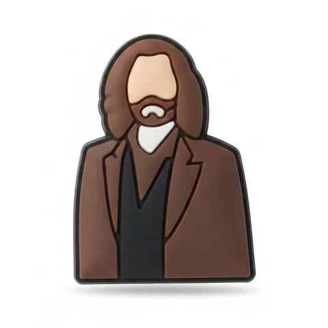 Jibbitz buste Sirius Black, cheveux longs et manteau marron, charm Crocs Harry Potter