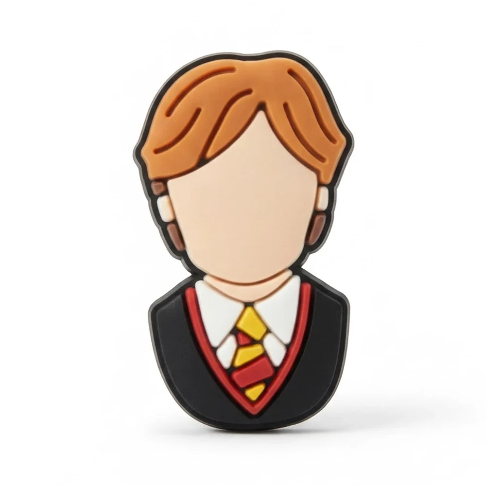 Jibbitz buste Ron Weasley, cheveux roux et cravate Gryffondor, charm Crocs